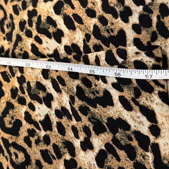 NWT OAT New York Pull On Satin Leopard Print Midi Skirt - Picture 6 of 10